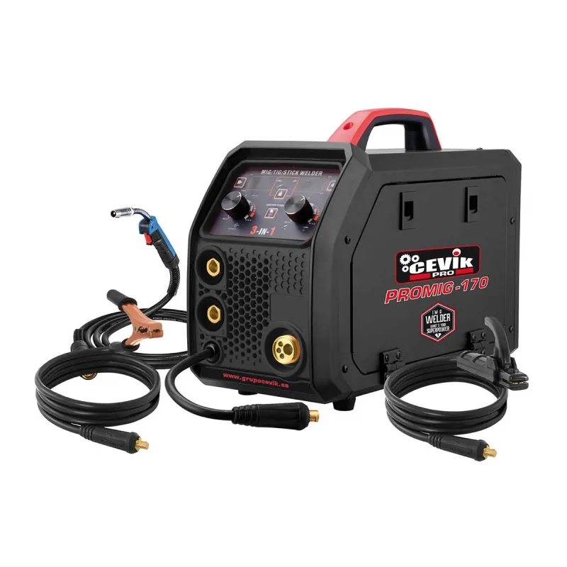 CEVIK - Equipo de Soldadura Inverter 3 en 1 MIG/TIG/MMA 160 A.