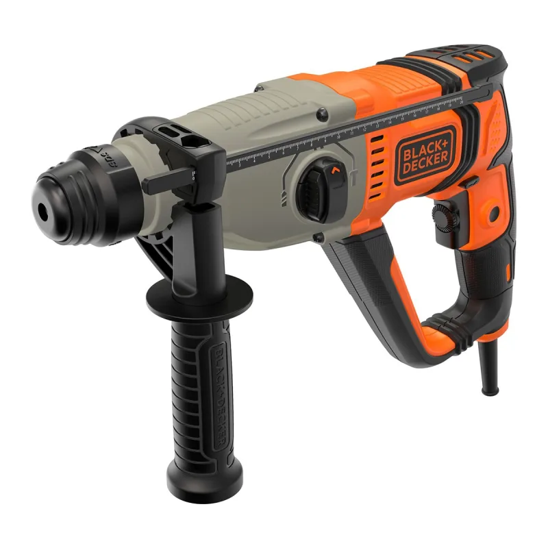 BLACK+DECKER - Martillo Eléctrico a red SDS-Plus 3 Modos 800 W con Maletín.