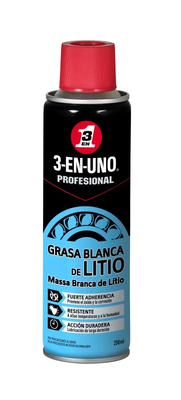 3 En 1 - Grasa blanca de litio Spray 250 ml.