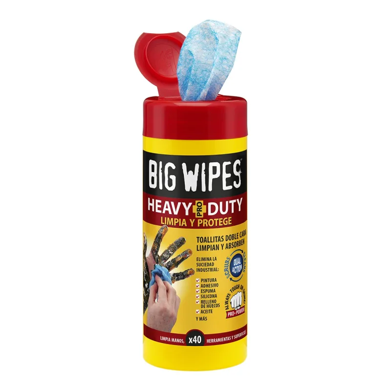 BIG WIPES - Bote 40 Toallitas Big Wipes Heavy Duty.
