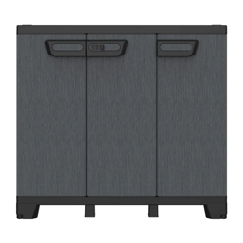 Terry - Armario bajo Resina 3 Puertas Ardesia.