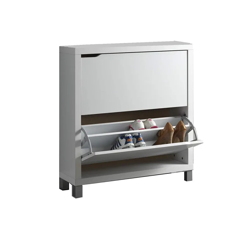 Closet Norte - Mueble Zapatero 2 Trampones Kubox Acabado Blanco.