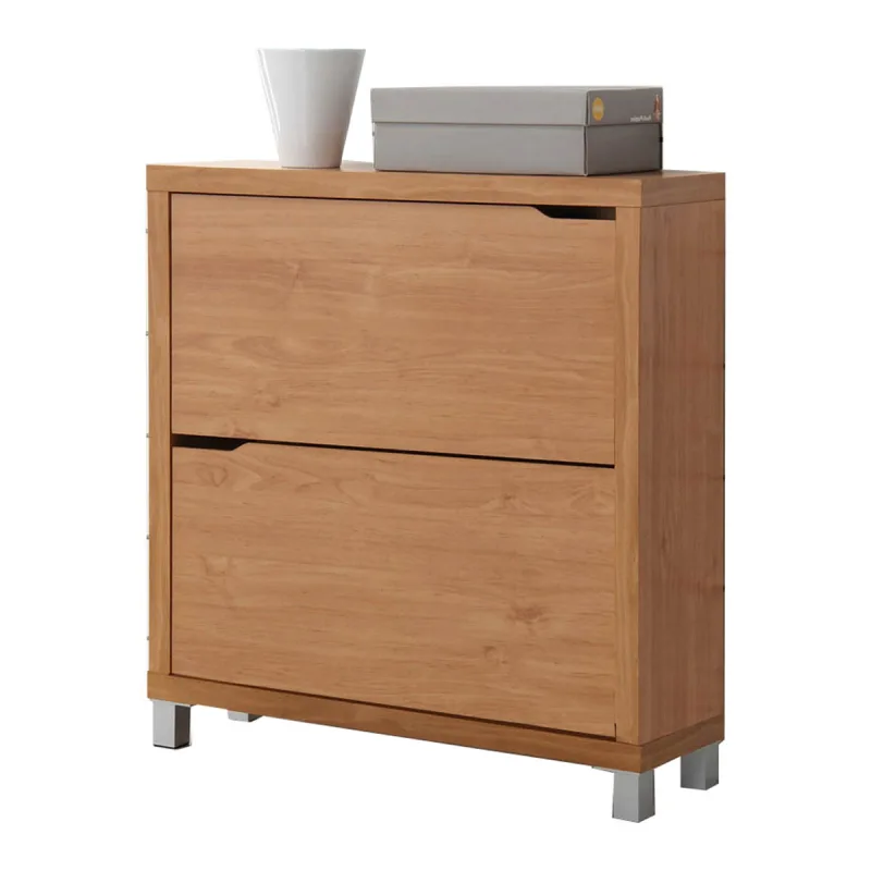 Kit Closet - Mueble Zapatero 2 Trampones Kubox Acabado Cerezo.