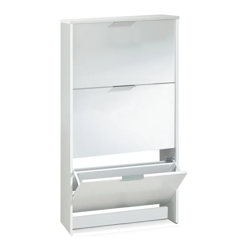 Fores - Zapatero 3 Trampones Lacado Blanco Brillo.