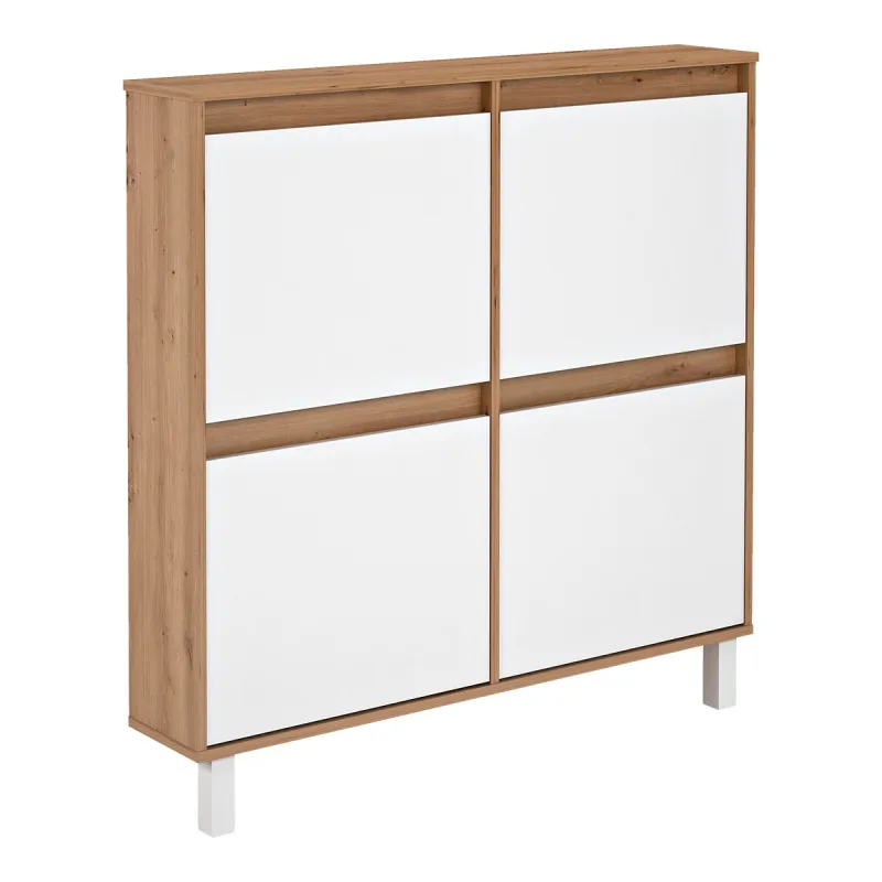 Meka Block - Zapatero Melamina Fondo Reducido 4 Trampones - 8 Pares.