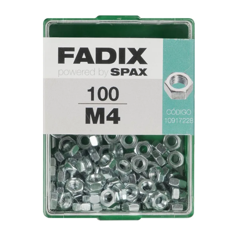 FADIX - Tuerca Hexagonal Cincada M4 - Caja 100 Uds.