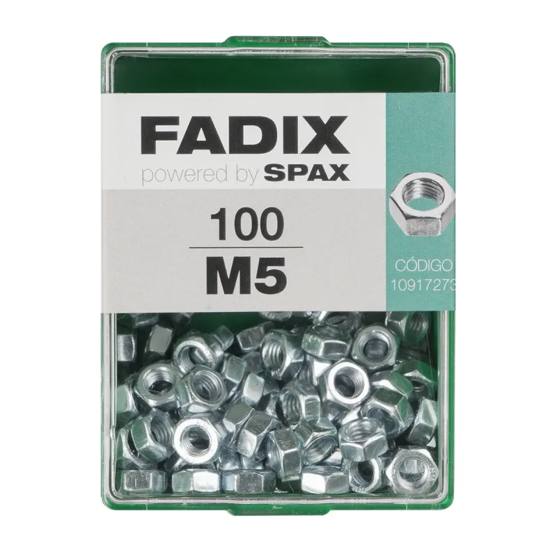 FADIX - Tuerca Hexagonal Cincada M5 - Caja 100 Uds.