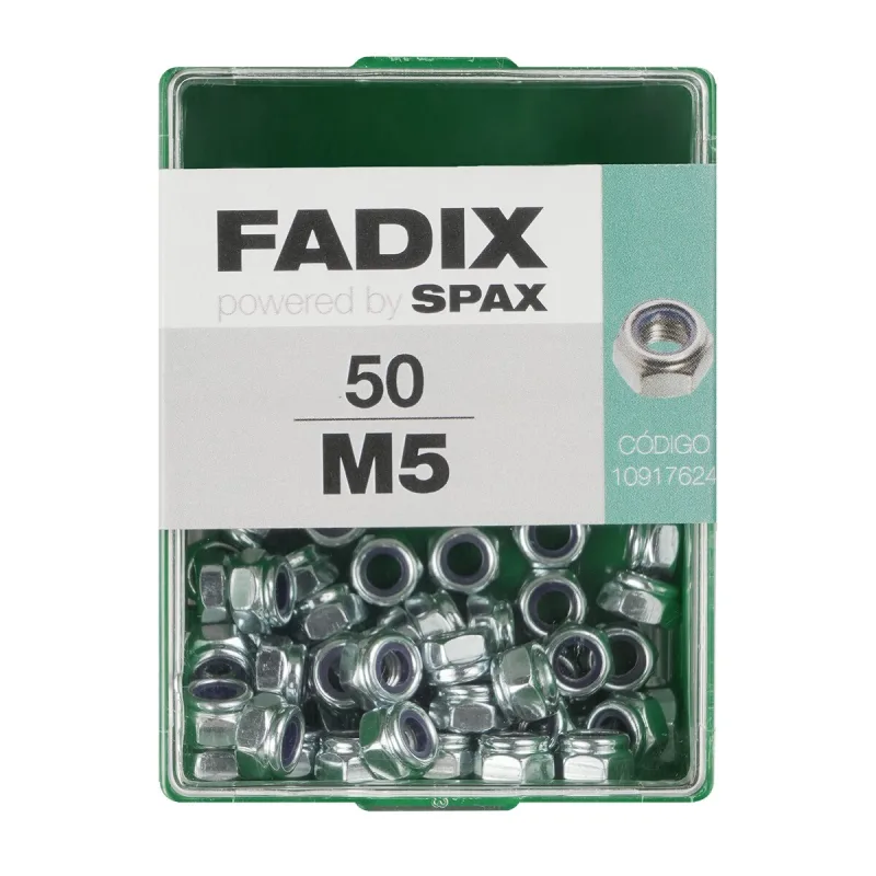 FADIX - Tuerca Autoblocante Cincada M5 - Caja 50 Uds.