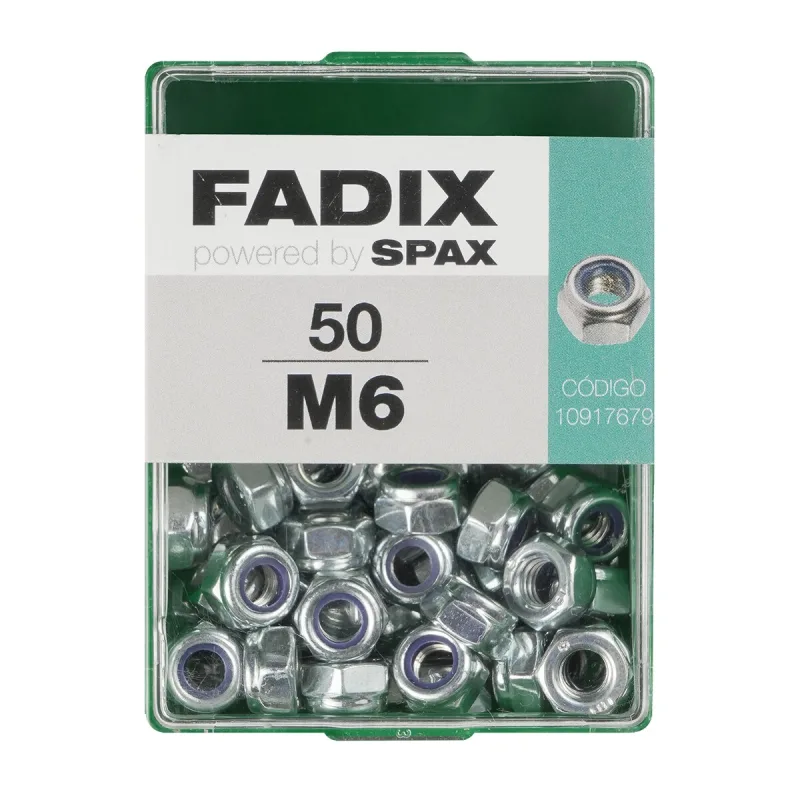 FADIX - Tuerca Autoblocante Cincada M6 - Caja 50 Uds.