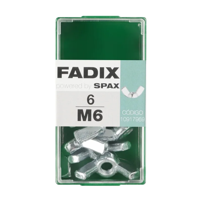 FADIX - Tuerca Mariposa Cincada M6 - Caja 6 Uds.