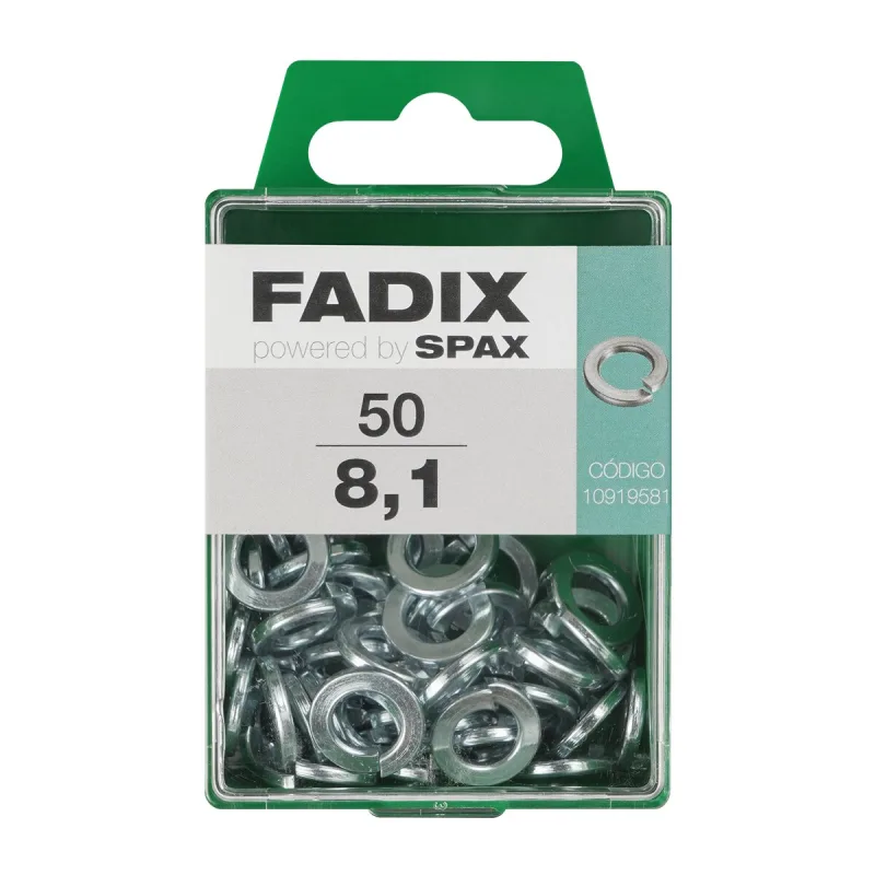 FADIX - Arandela Grower de Presión Cincada Ø8,1 mm - Caja 50 Uds.