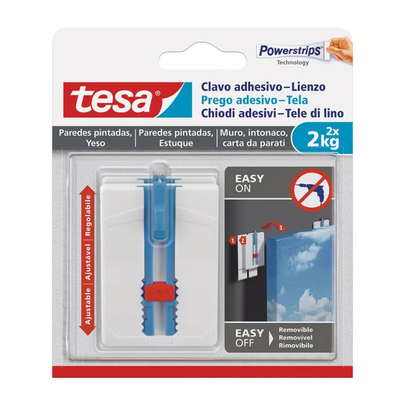 Tesa - Clavo Adhesivo Lienzos para Papeles Pintados y Yeso 2 kg 2 Uds.