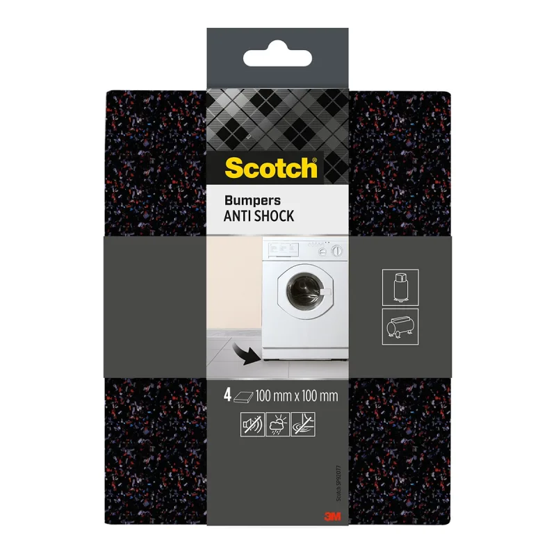 Scotch - 4 Losetas antivibración adhesivas 100x100 mm.
