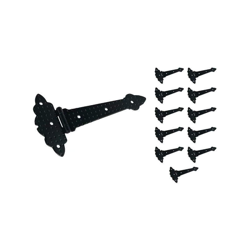 M.Pascual - Pack 12 Bisagras Negras Tipo T.