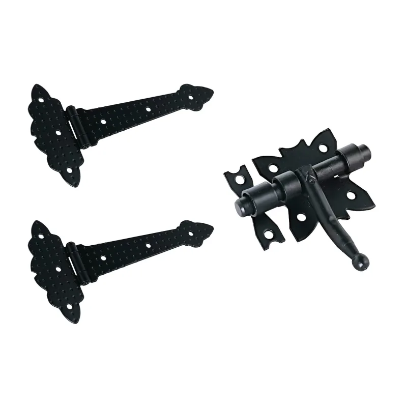 M.Pascual - Kit 2 Bisagras en T para Baúl + Pasador Negro.