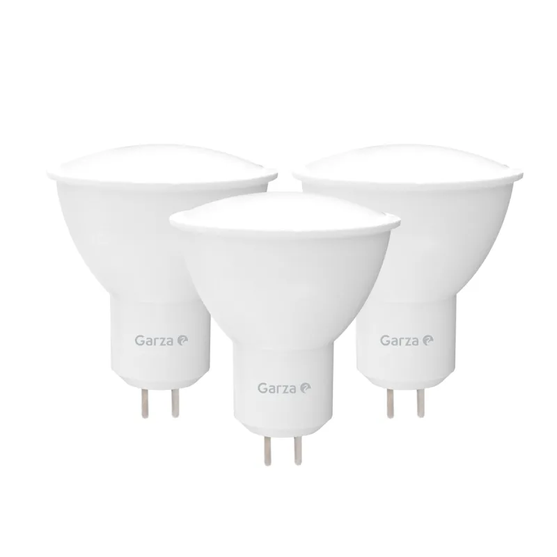 GARZA - Pack de 3 bombillas dicroicas GU5.3 7 W 700 lm 4000 K.