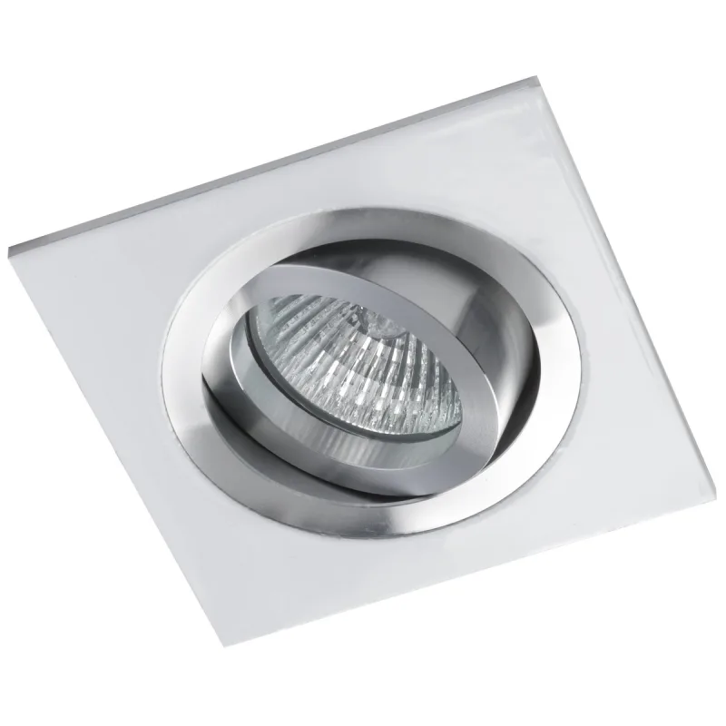 CRISTALRECORD - Foco Empotrable cuadrado con bombilla GU10 9 W.