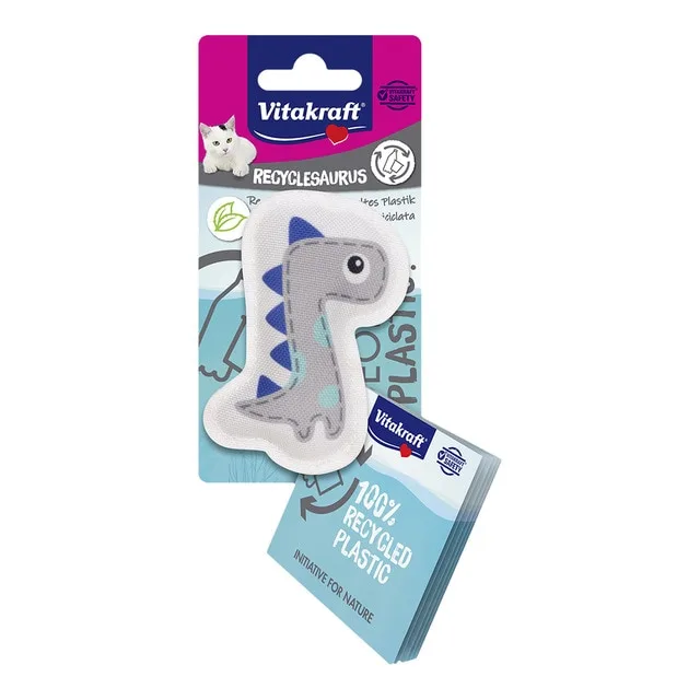 Vitakraft - Juguete Vitakraft para gatos Recyclesaurus con catnip.