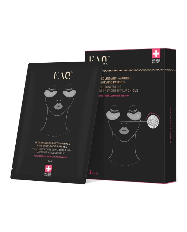 FAQ - FAQ™ Parches de micropunciones antiedad con ácido hialurónico para el contorno de los ojos Under Eyes FAQ.