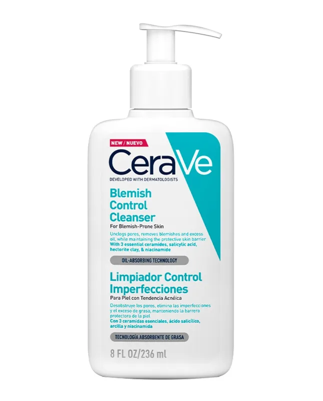 Cerave - Limpiador Control Imperfecciones con ácido salicílico para pieles grasas y con tendencia acnéica 236 ml Cerave.