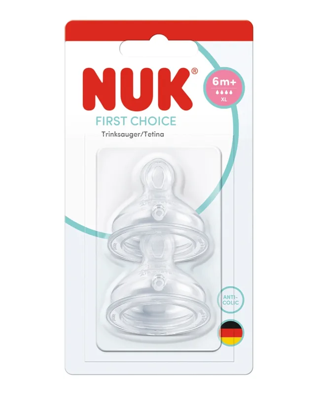 Nuk - Tetina First Choice+ Sil. Flujo (Xl-Cereales) 6M+ (2 Uds) Nuk.