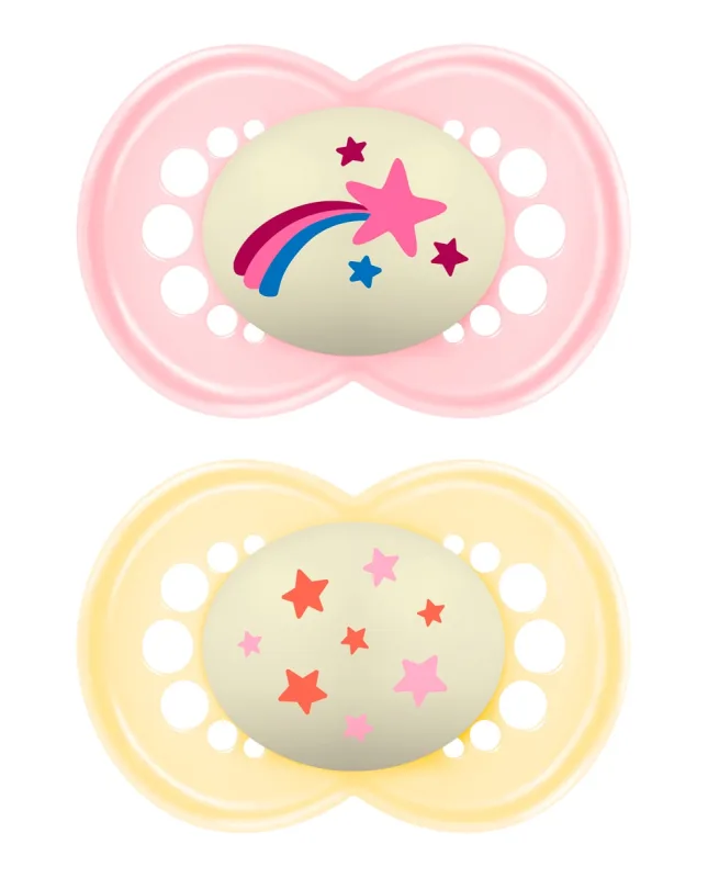 MAM - 2 Chupetes Original 16+ Night silicona Rosa MAM.