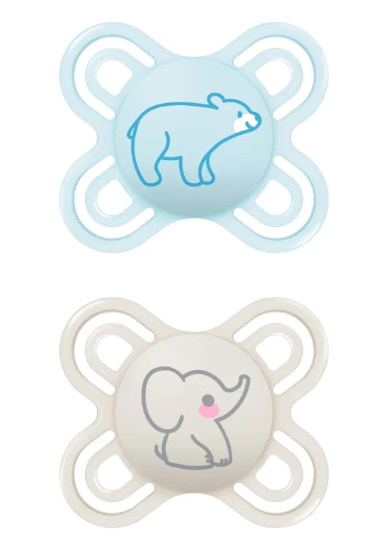 MAM - 2 Chupetes Perfect Start 0-2 meses Silicona Azul MAM.