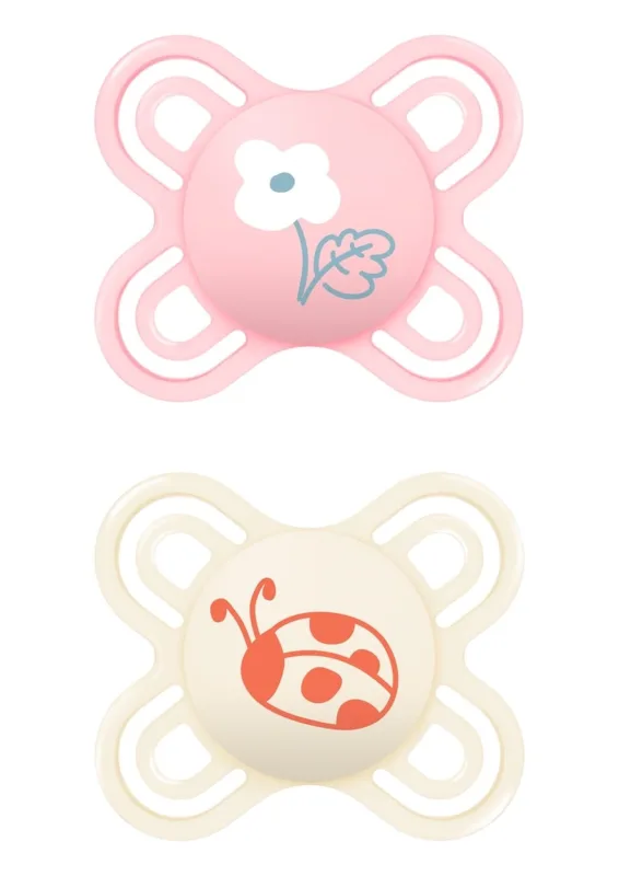 MAM - 2 Chupetes Perfect Start 0-2 meses Silicona Rosa MAM.