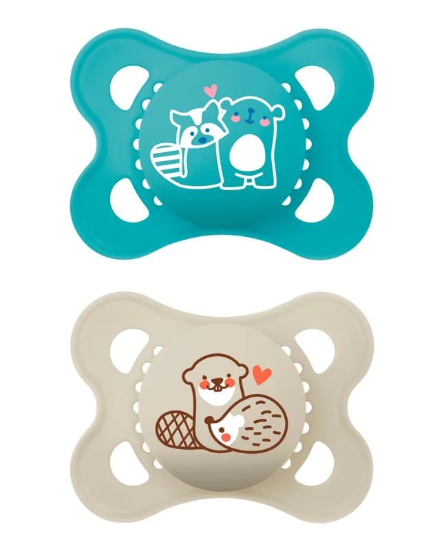 MAM - 2 Chupetes Original Pure 2-6 meses Silicona MAM.