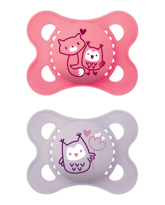 MAM - 2 Chupetes Original Pure 2-6 meses Silicona MAM.