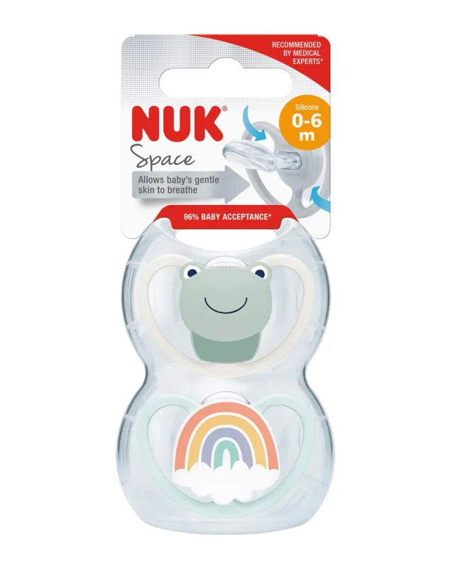 Nuk - Chupetes Space Silicona 0-6 m 2 unid Nuk.