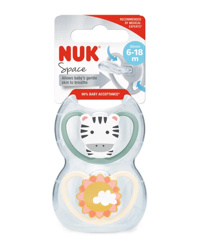 Nuk - Chupetes Space Silicona 6-18 m 2 unid Nuk.