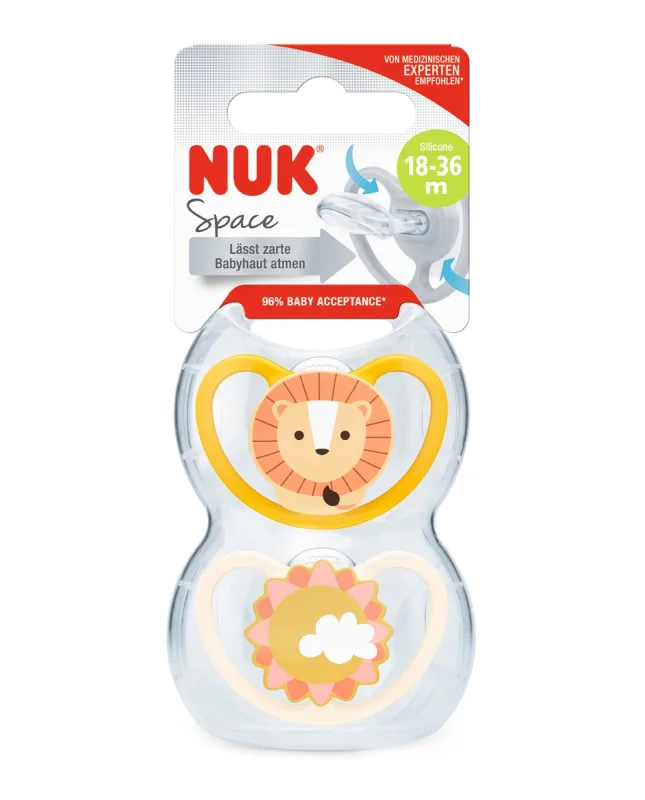 Nuk - Chupetes Space Silicona 18-36 m 2 unid Nuk.