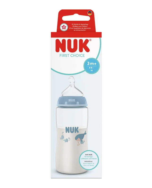 Nuk - Biberon First Choice+ Sil. 300Ml (M) 3M+ Temp Control (Surtido) Nuk.