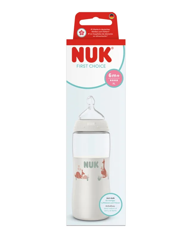 Nuk - Biberon First Choice+ Sil. 360Ml (Xl) 6M+ Temp Control 'Canguro' (Cereales) Nuk.