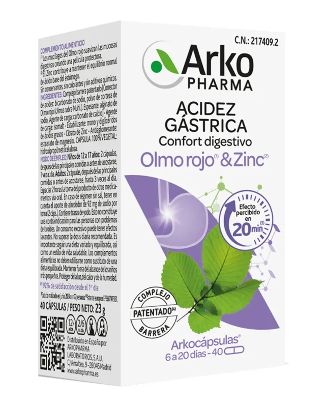 Arkopharma - 40 Cápsulas Arkocaps Acidez Gástrica Arkopharma.