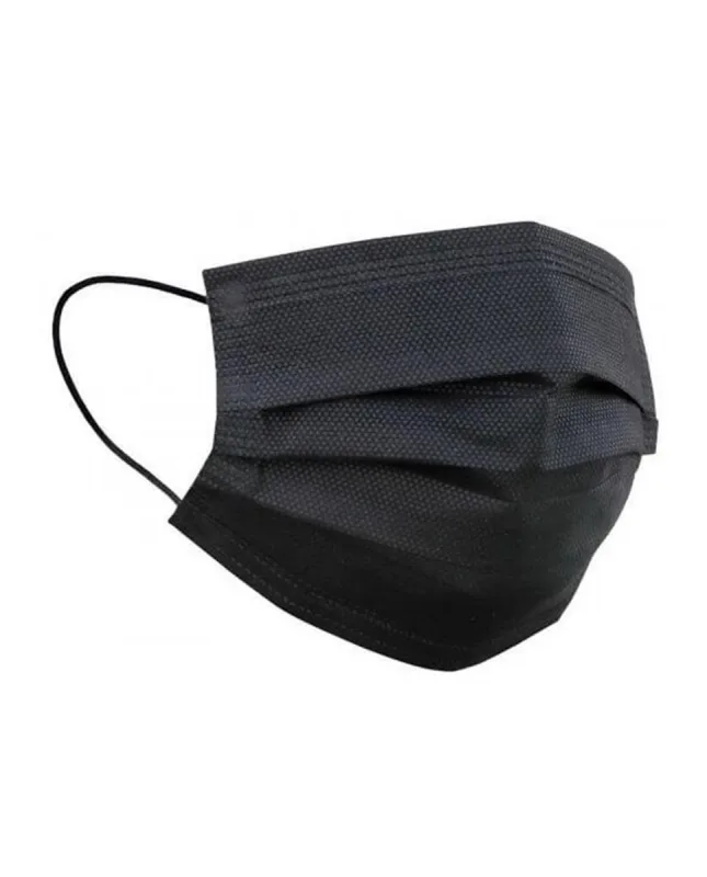 Milacare - Mascarilla quirúrgica negra ripo IIR Clase I Milacare (50 unid).