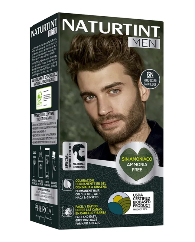Naturtint - Tinte coloración permanente hombre para Cabello y Barba sin amoníaco Naturtint Men.