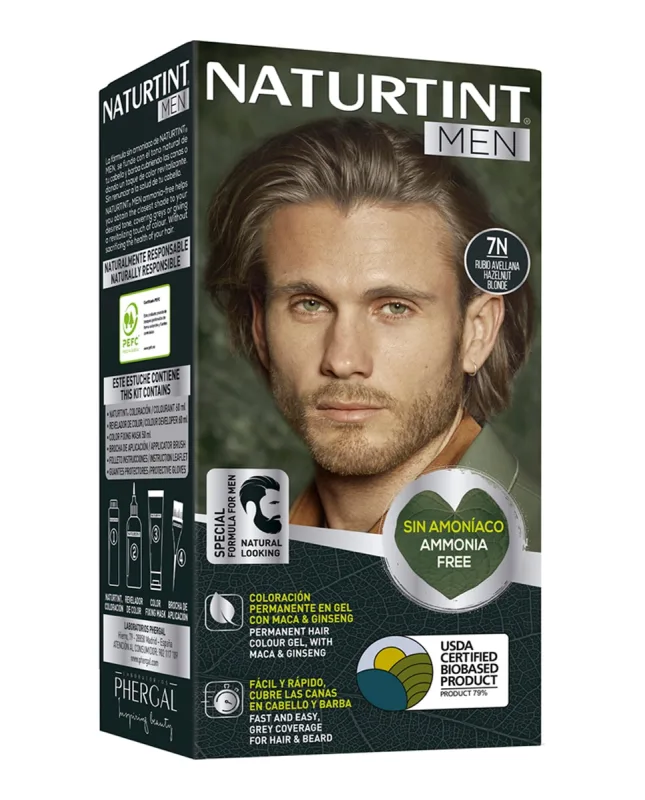 Naturtint - Tinte coloración permanente hombre para Cabello y Barba sin amoníaco Naturtint Men.