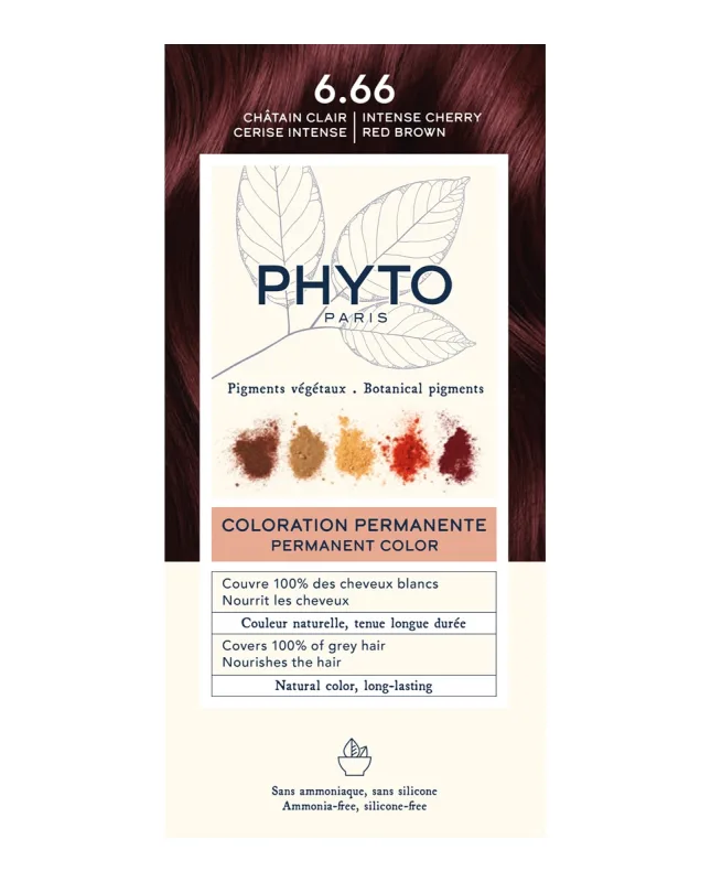 Phyto - Coloración 6.6 Castaño Claro Cereza intenso Phyto.