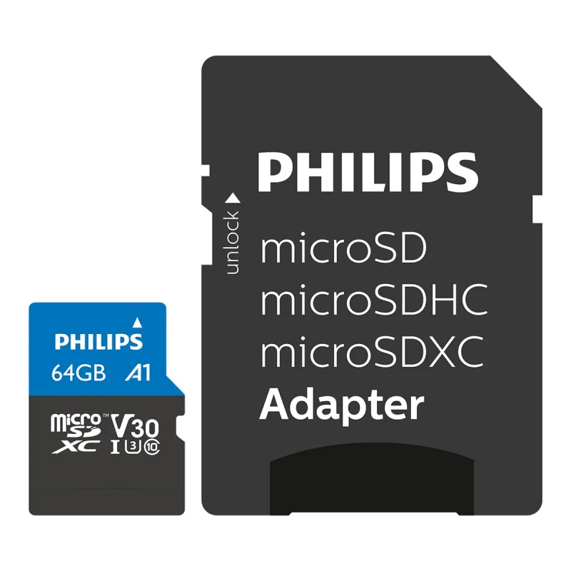 Philips - Tarjeta de memoria MicroSD Philips FM64MP65B 64GB.