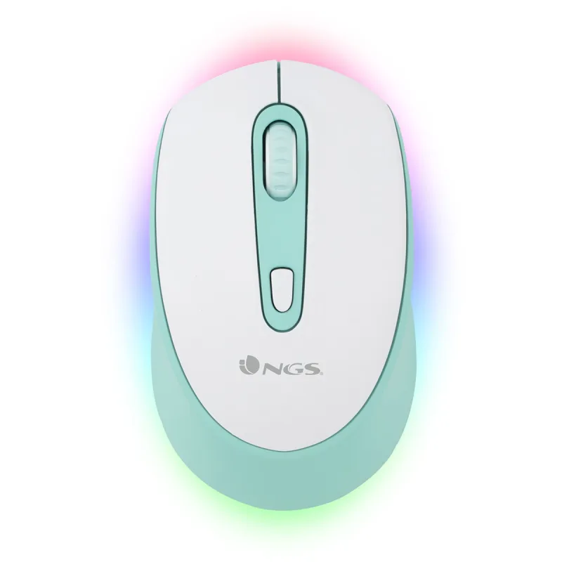 NGS - Ratón óptico inalámbrico NGS SMOG MINT-RB Multidispositivo con iluminación LED.