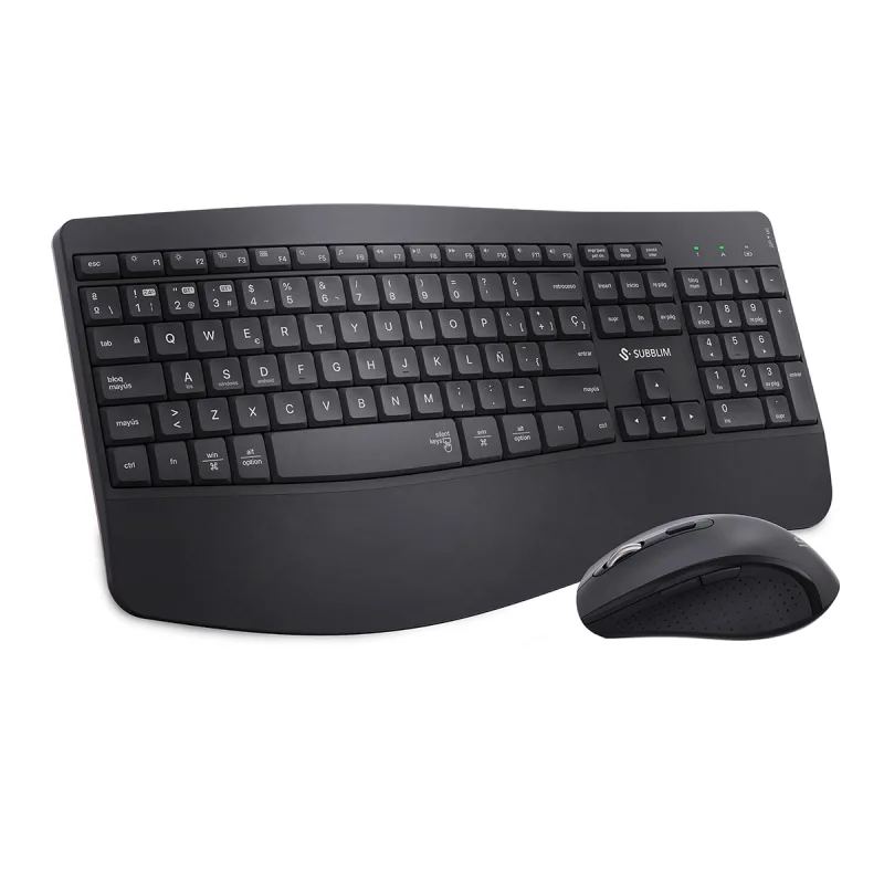 SUBBLIM - Combo de teclado y ratón ergonómicos Subblim multidispositivo negro.