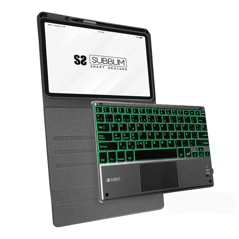 SUBBLIM - Teclado Bluetooth con funda Subblim Keytab Pro para iPad 11' / 10,9'.