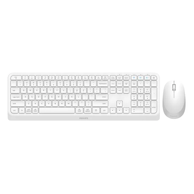 Philips - Combo ratón y teclado inalámbricos Philips SPT6407W Blanco.