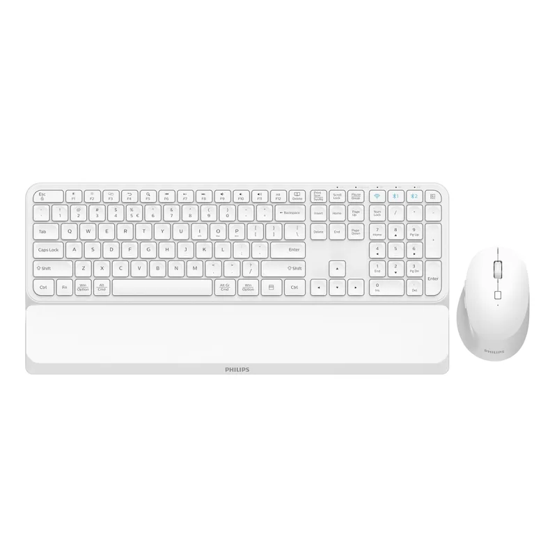 Philips - Combo ratón y teclado inalámbricos Philips SPT6607W Blanco.