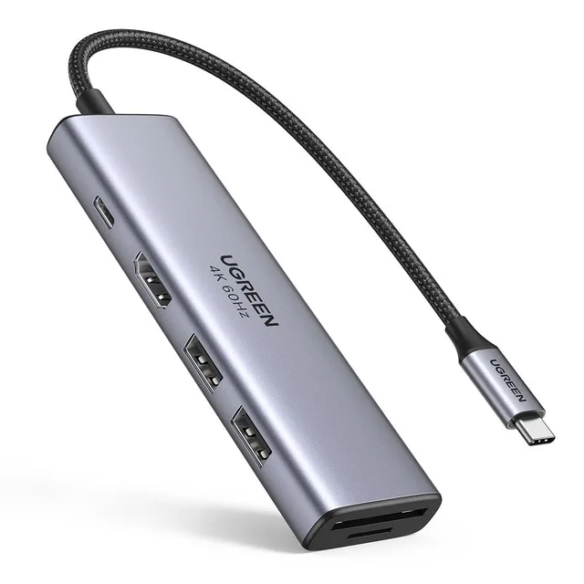 UGREEN - Hub USB-C UGREEN 6 en 1, 100W, HDMI hasta 4K@60Hz.