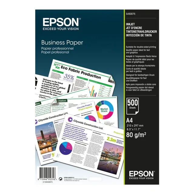 Epson - Papel Epson normal brillante A4 80 gr 500 hojas.