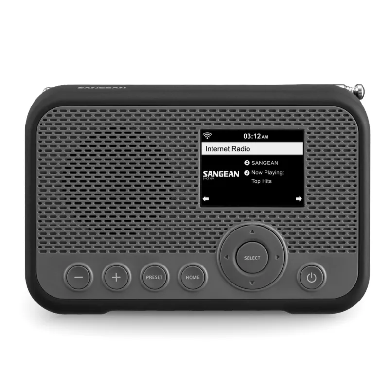 Sangean - Radio digital portátil por Internet Sangean WFR-39, DAB+, FM-RDS, Spotify Connect, gris/negro.