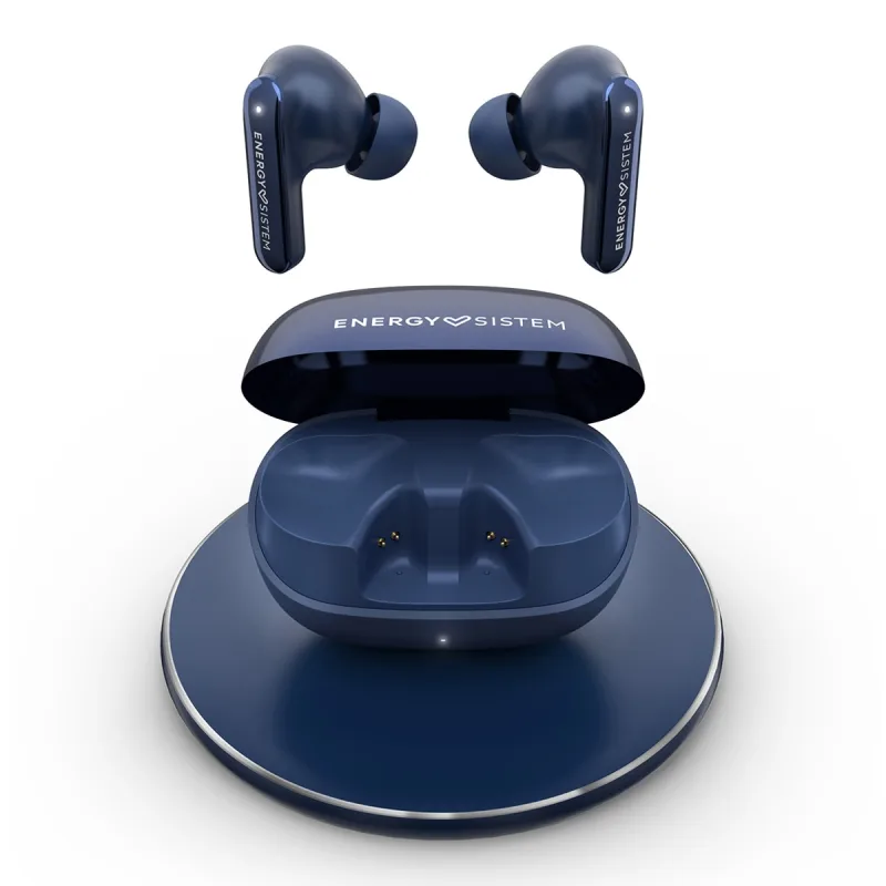 Energy Sistem - Auriculares de botón Energy Sistem Serenity ANC Ultra Bluetooth, Cancelación de Ruido Híbrida, 25h batería, Carga Inalámbrica Qi, Resistencia IPX4.